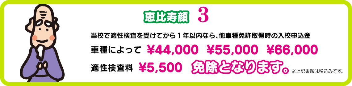 適性検査1年以内なら申込金が安くなる